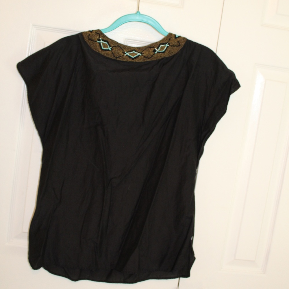 beaded black top